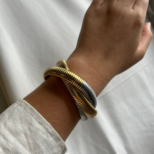 Infinity Multi Layered Bracelet Two-Tone — Soul Flow Apparel
