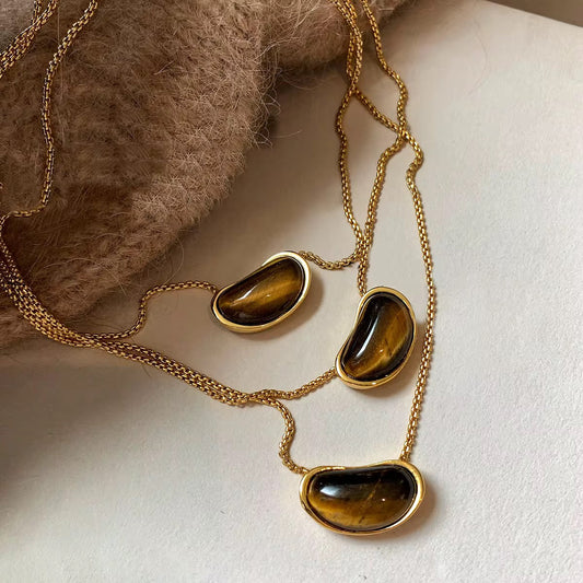 Angie Tiger Eye Pendant Necklace — Soul Flow Apparel