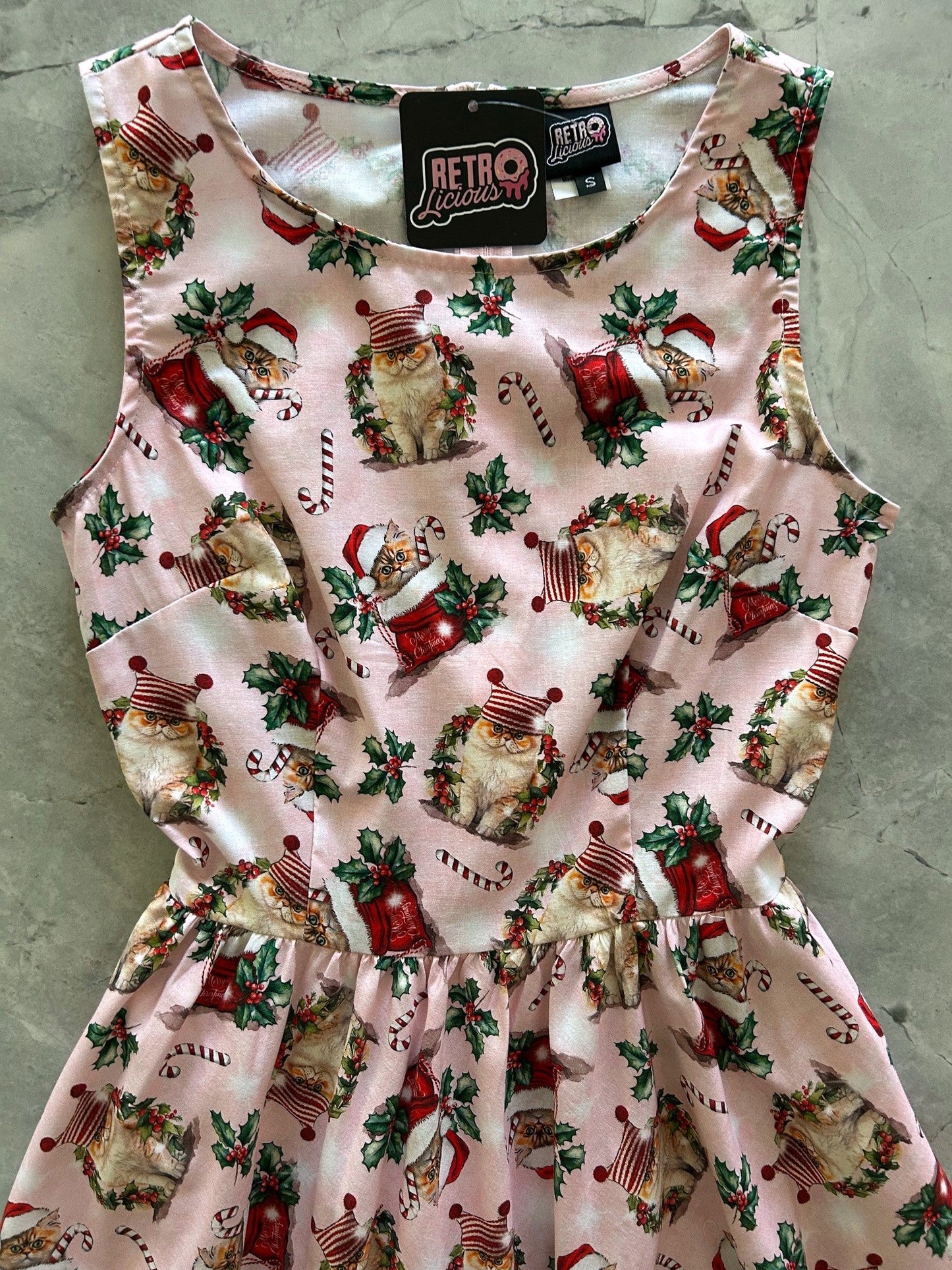 Holiday Cats Midi Dress, view 293 — Soul Flow Apparel