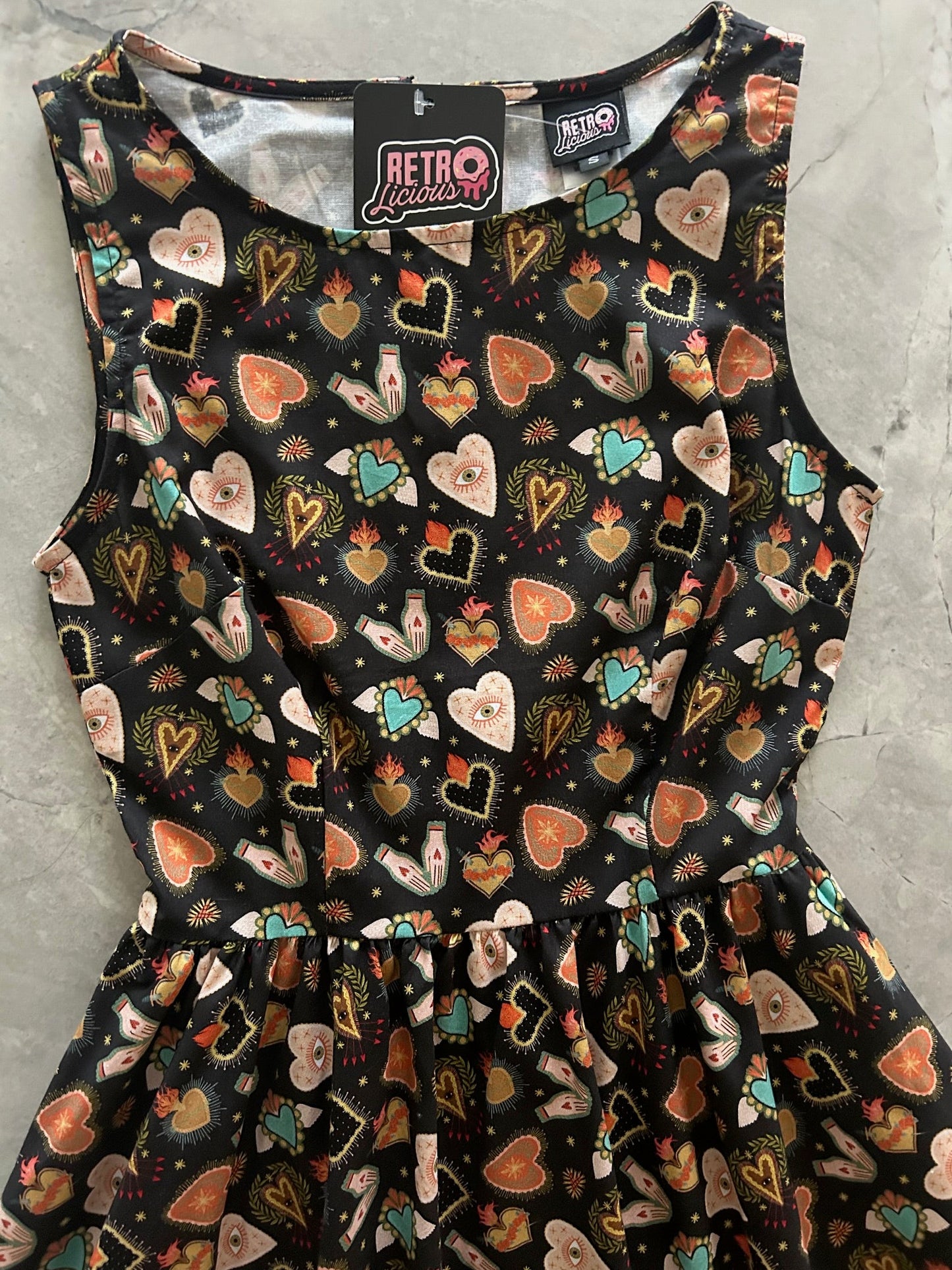 Flaming Hearts Midi Dress, view 1958 — Soul Flow Apparel