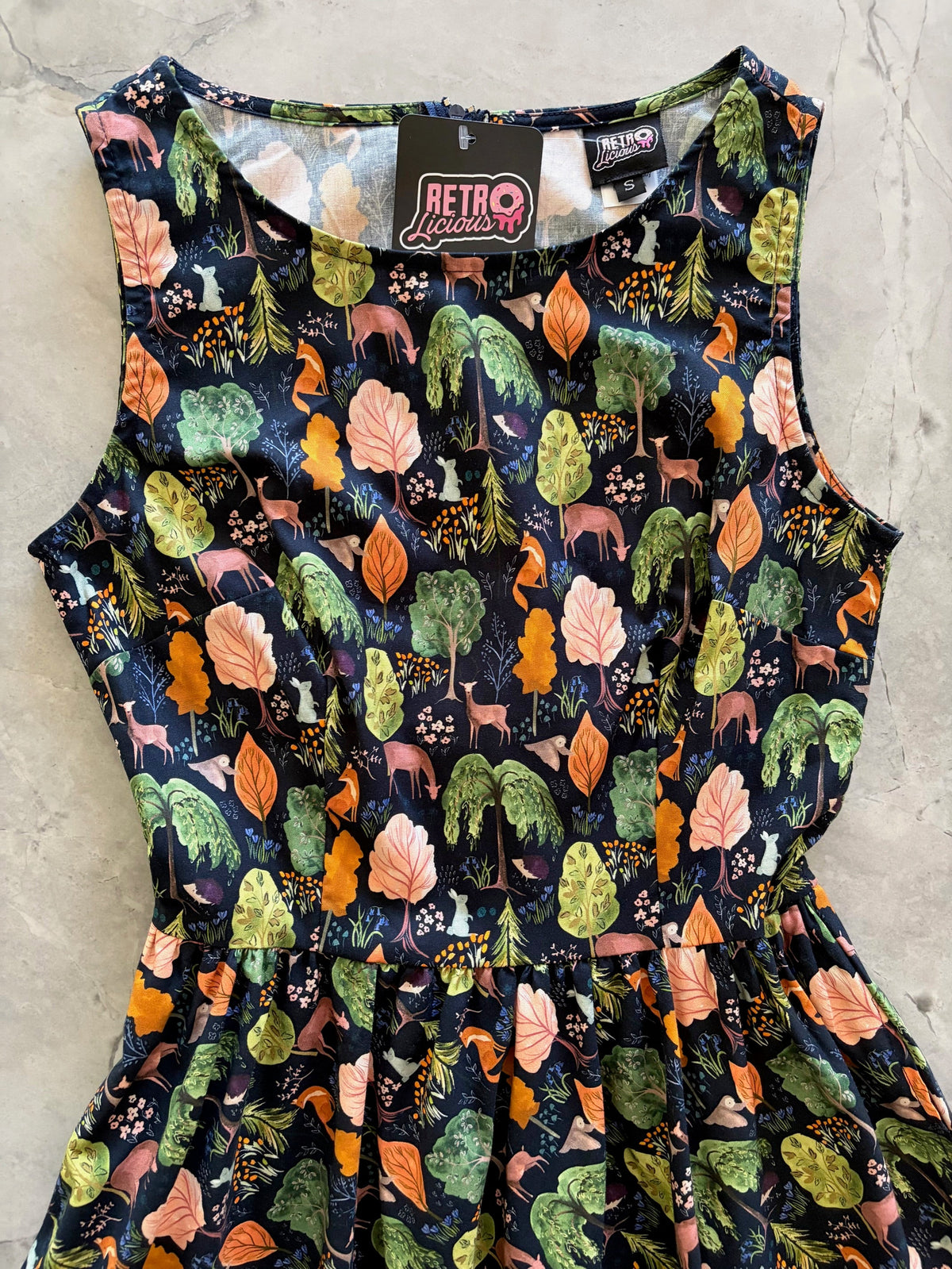 Woodland Midi Dress in Navy, view 2992 — Soul Flow Apparel