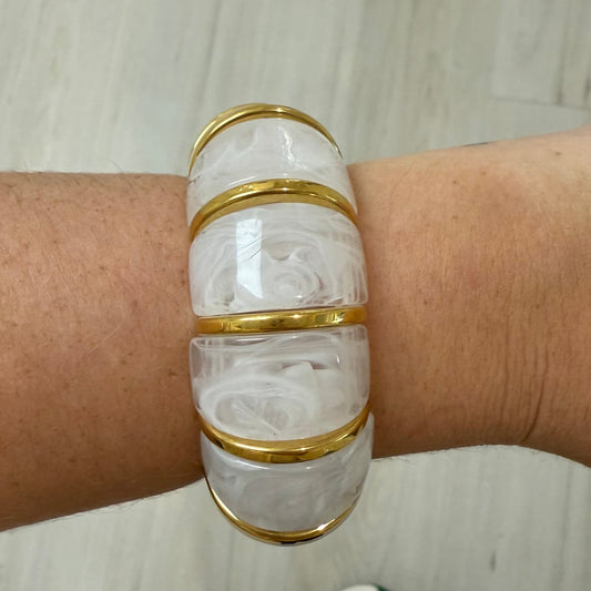 Verona Bangle White, view 1 — Soul Flow Apparel
