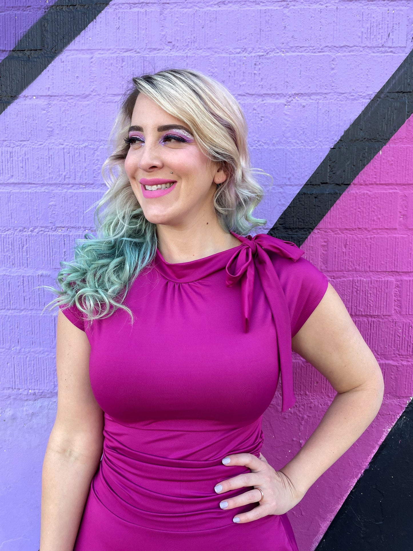 Bombshell Dress in Magenta - 2x Only, view 9578 — Soul Flow Apparel