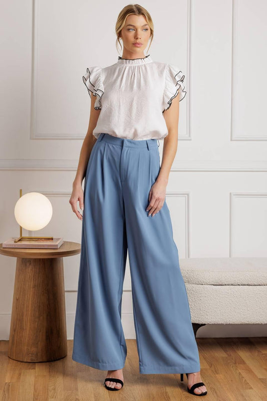 How Can It Be Woven Pants in powder blue, view 2 — Soul Flow Apparel