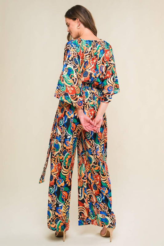 Skyline Grace Woven Jumpsuit in black, view 2 — Soul Flow Apparel