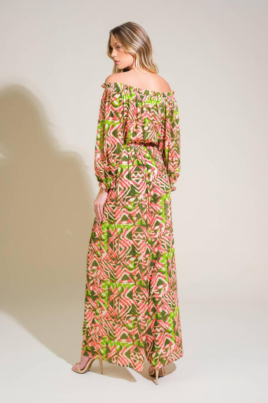 Moments of Joy Woven Jumpsuit in olive coral, view 2 — Soul Flow Apparel