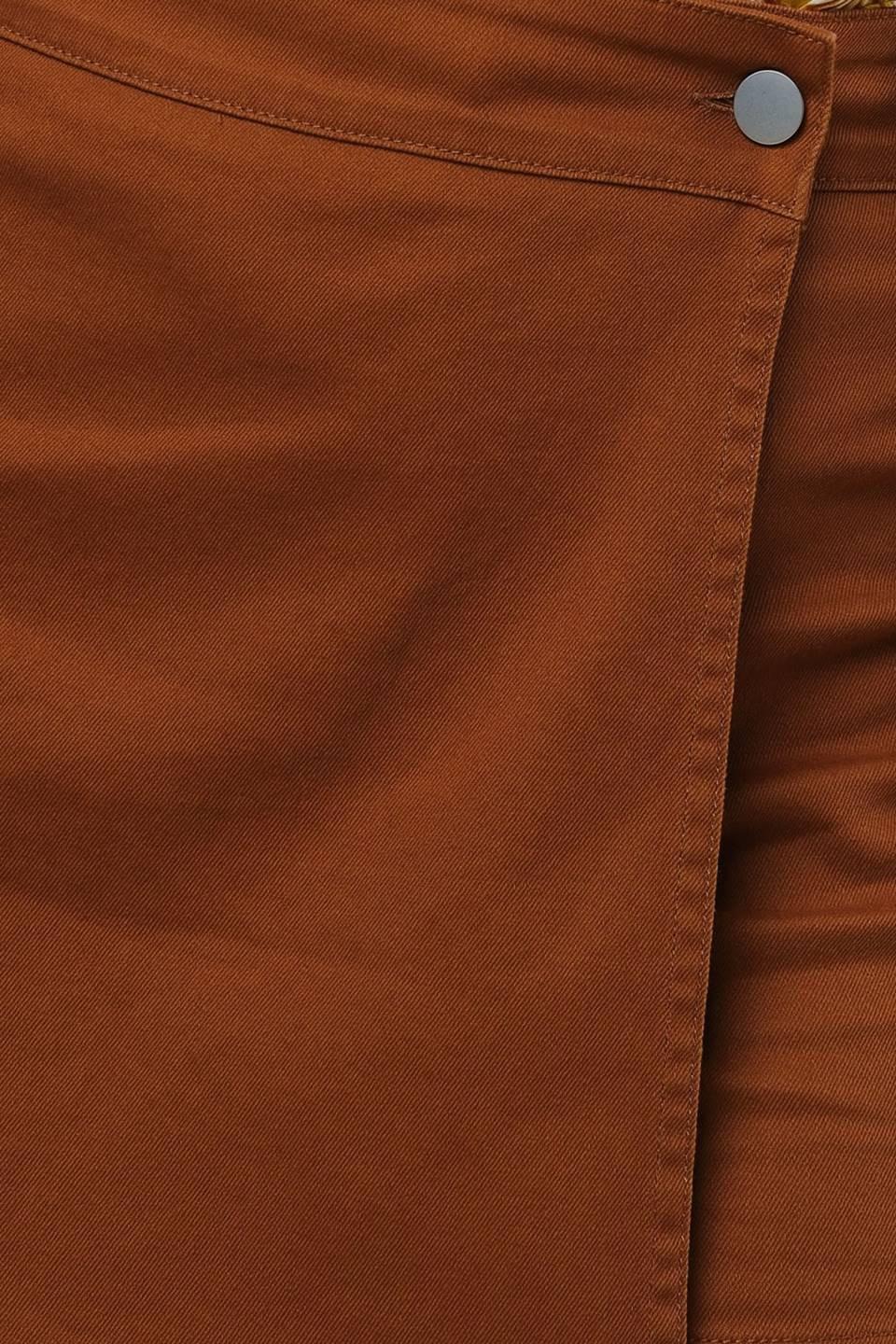 The Way Out Twill Skort in rust, fabric swatch — Soul Flow Apparel