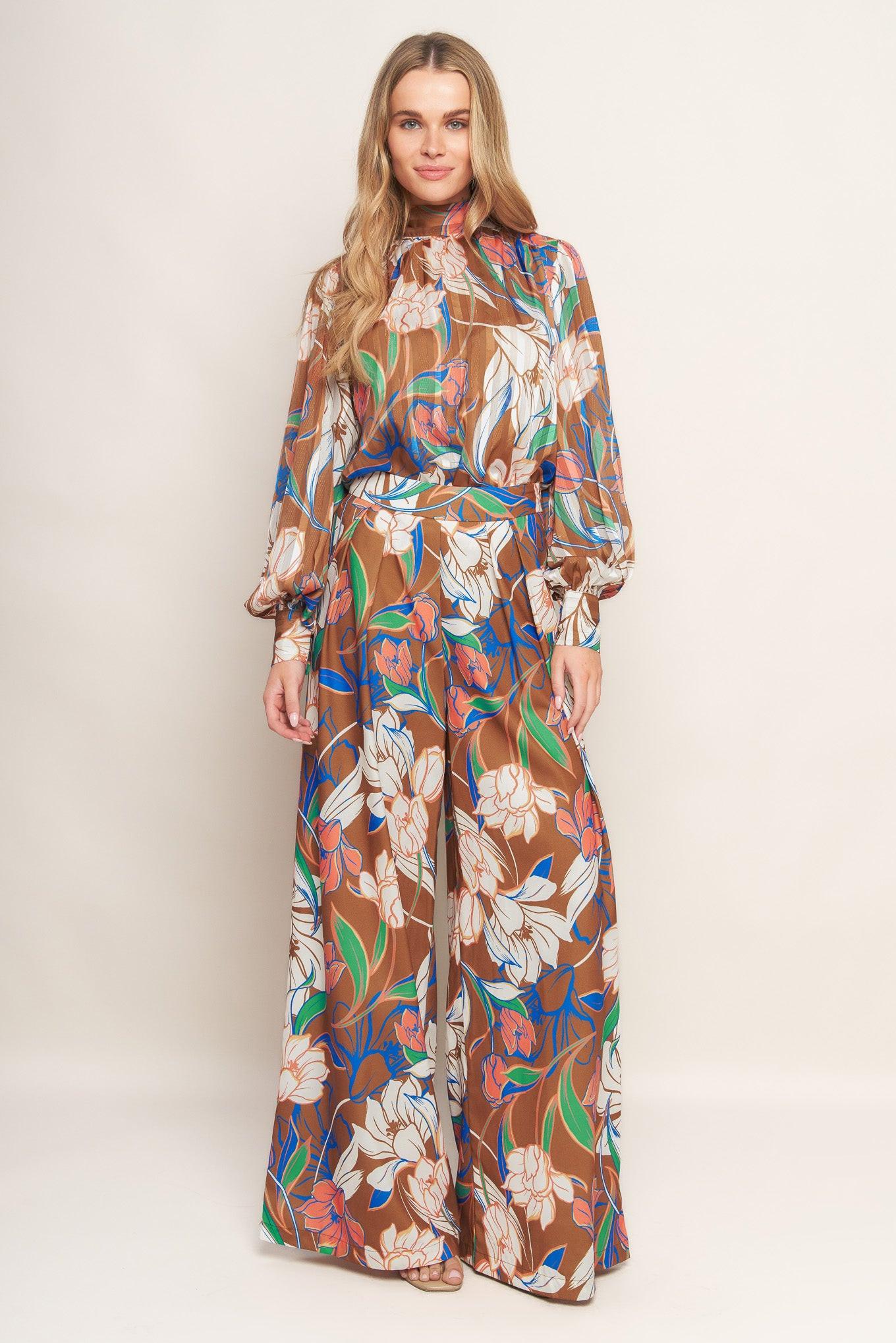 Forever Be Woven Pants in brown, view 5 — Soul Flow Apparel