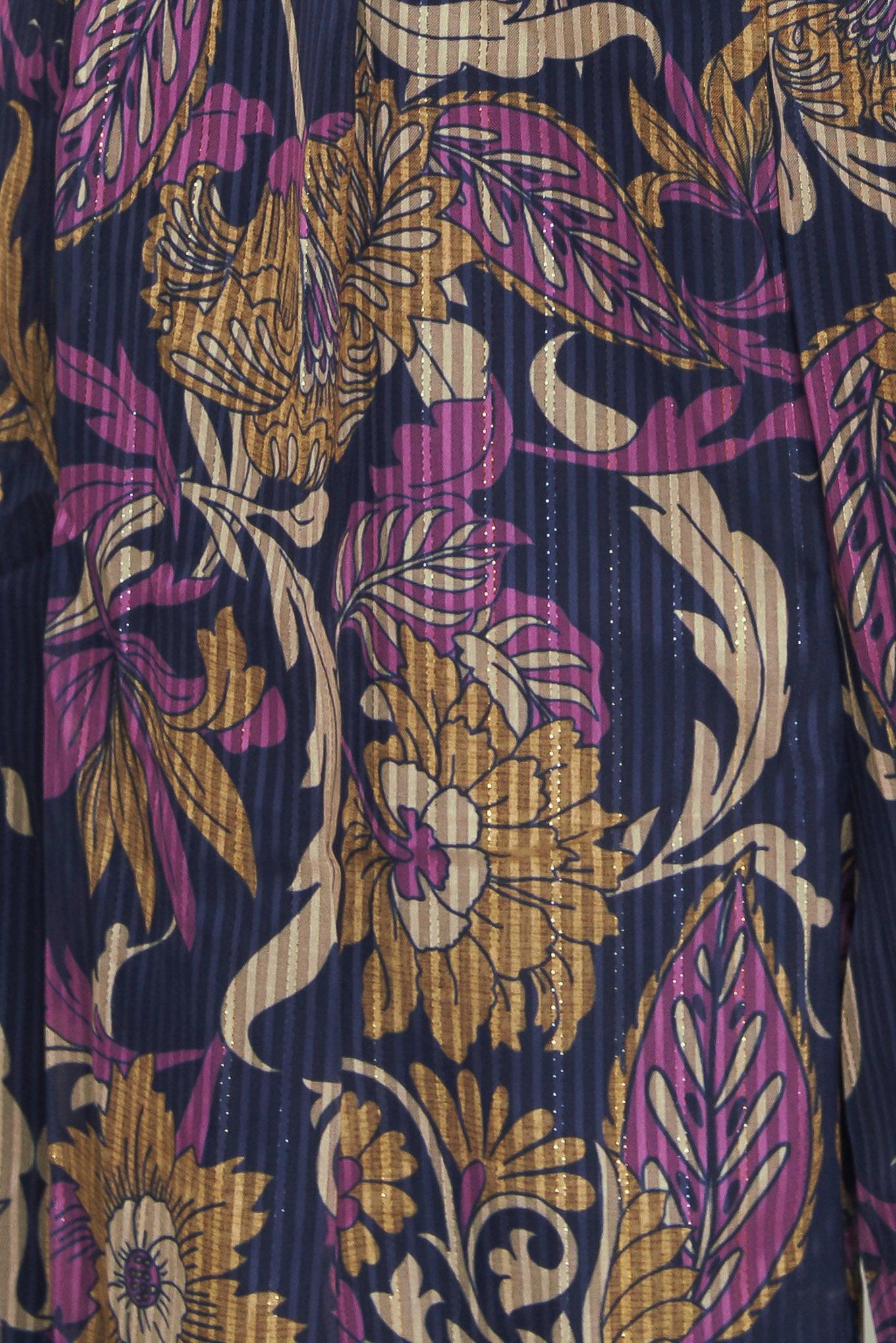 Whispering Pines Woven Jumpsuit in navy, fabric swatch — Soul Flow Apparel