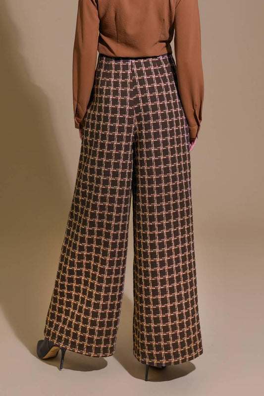 Show You Off Tweed Pants in brown, view 2 — Soul Flow Apparel