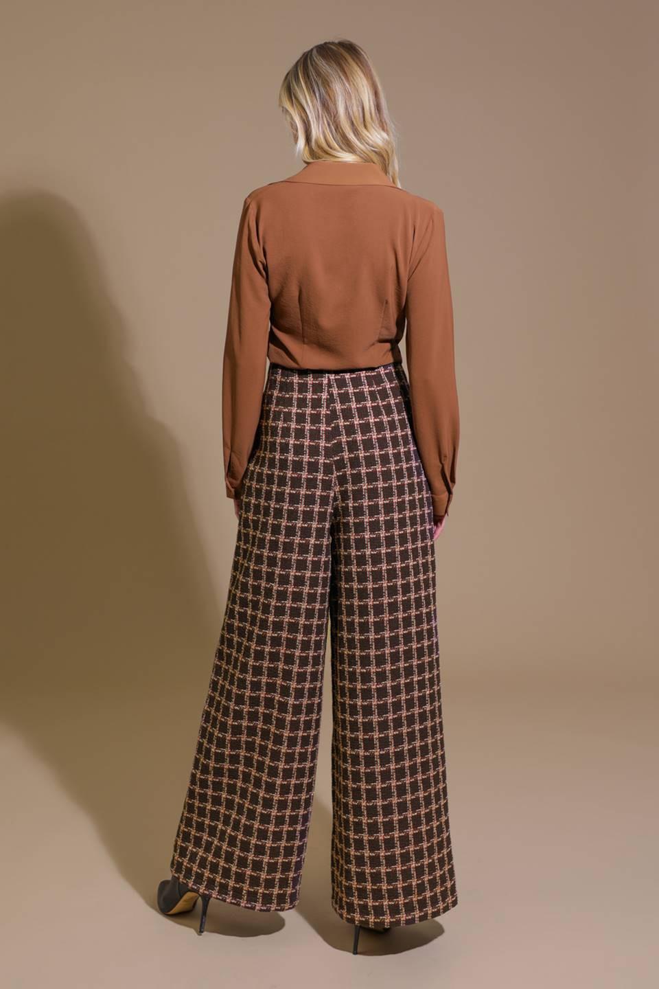 Show You Off Tweed Pants in brown, view 6 — Soul Flow Apparel