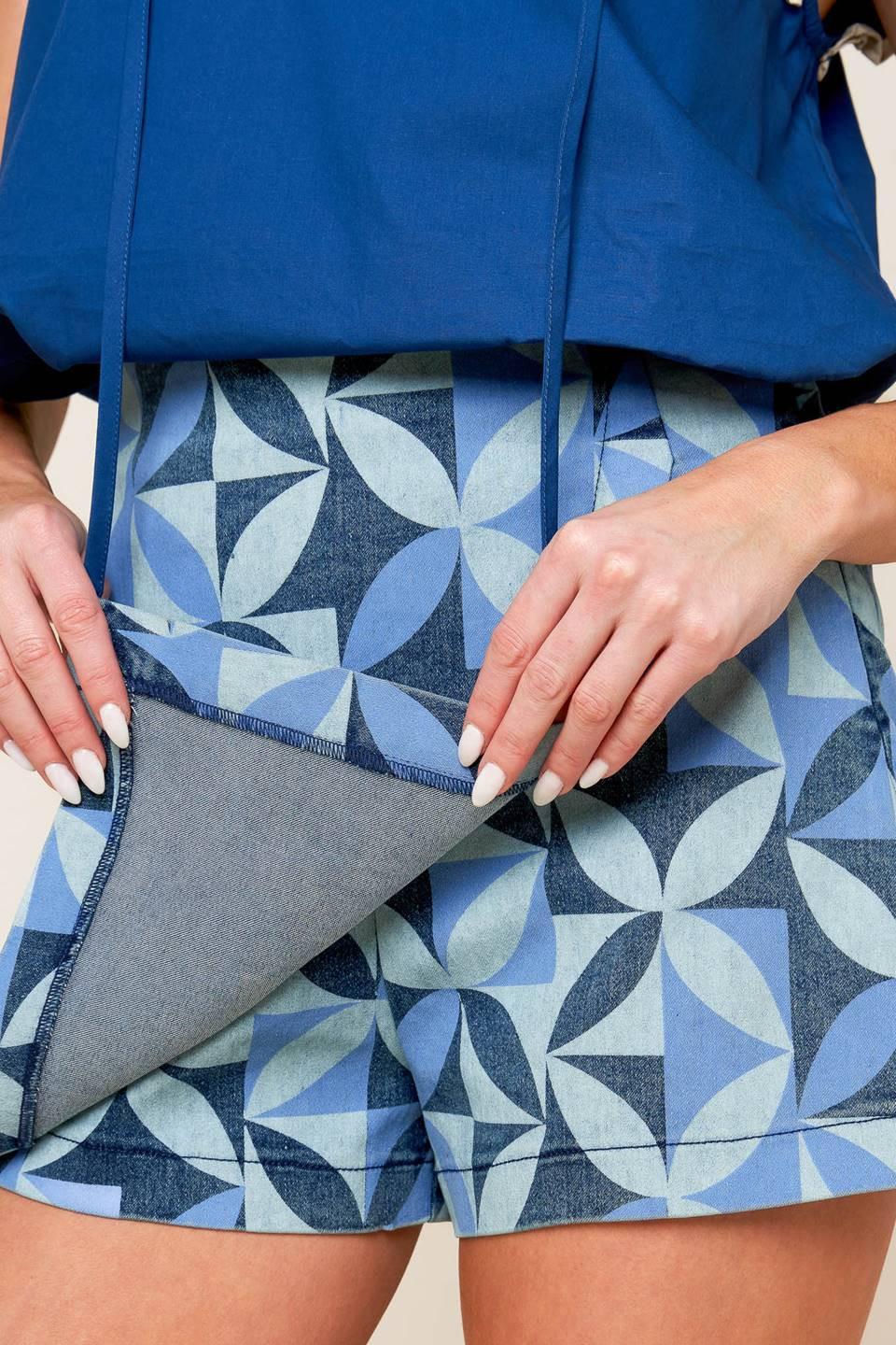 Enticing Darling Blue Denim Skort, view 7 — Soul Flow Apparel