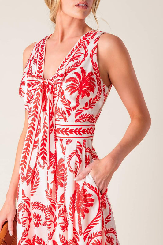 Colette Dream Red Woven Jumpsuit in ivory, view 4 — Soul Flow Apparel