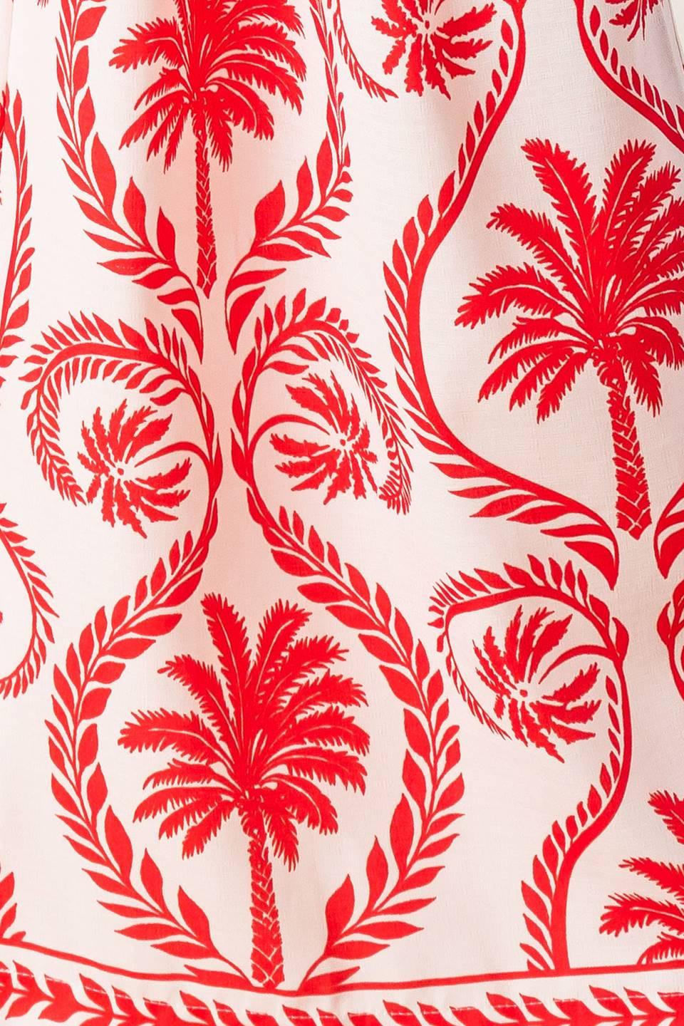 Colette Dream Red Woven Jumpsuit in ivory, fabric swatch — Soul Flow Apparel