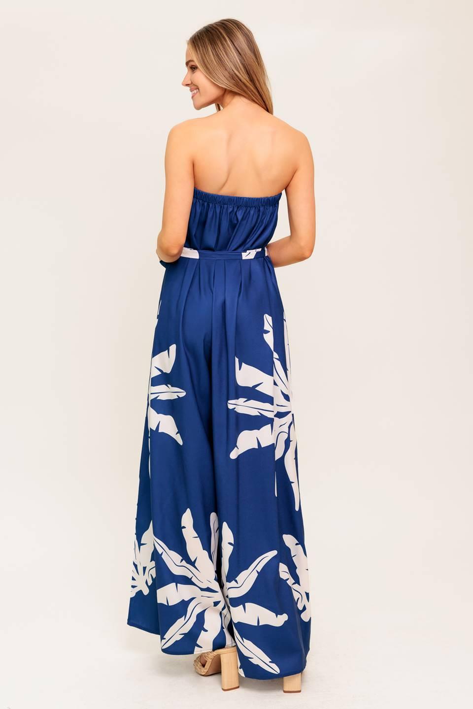 Serene Days Navy Woven Jumpsuit in white, view 7 — Soul Flow Apparel