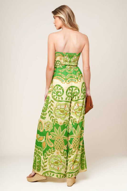 Cameron Meadow Green Woven Jumpsuit, view 4 — Soul Flow Apparel