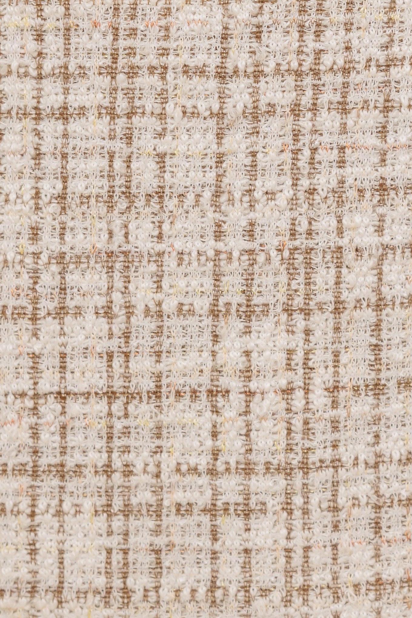 Modern Balance Woven Tweed Skort in cream, fabric swatch — Soul Flow Apparel