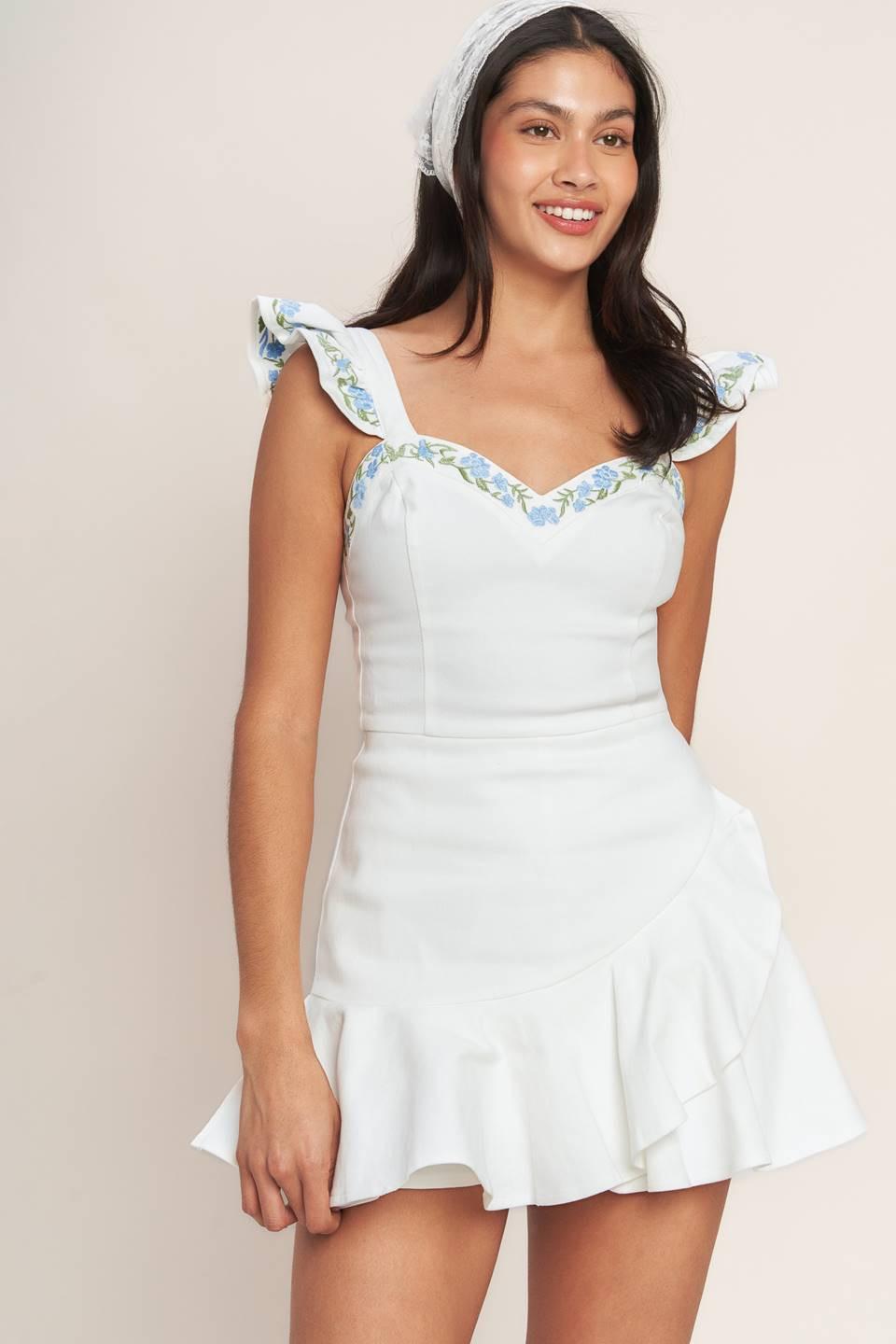 Sweetest Moment Woven Skort in white, view 7 — Soul Flow Apparel