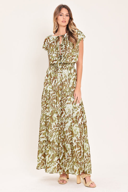 Golden Grove Woven Jumpsuit in olive brown, view 1 — Soul Flow Apparel