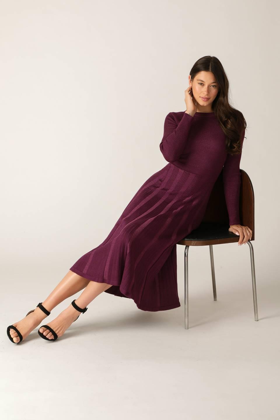 High Standards Sweater Midi Dress in orchidmetallic, view 9 — Soul Flow Apparel