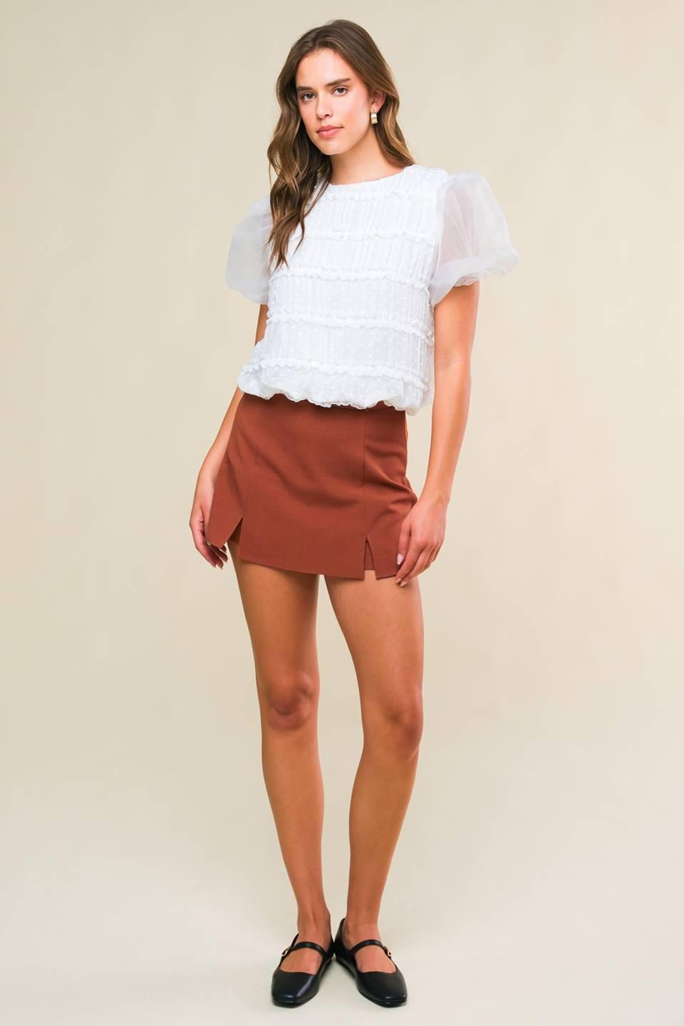 Destined to Impress Woven Top in ivory, view 5 — Soul Flow Apparel