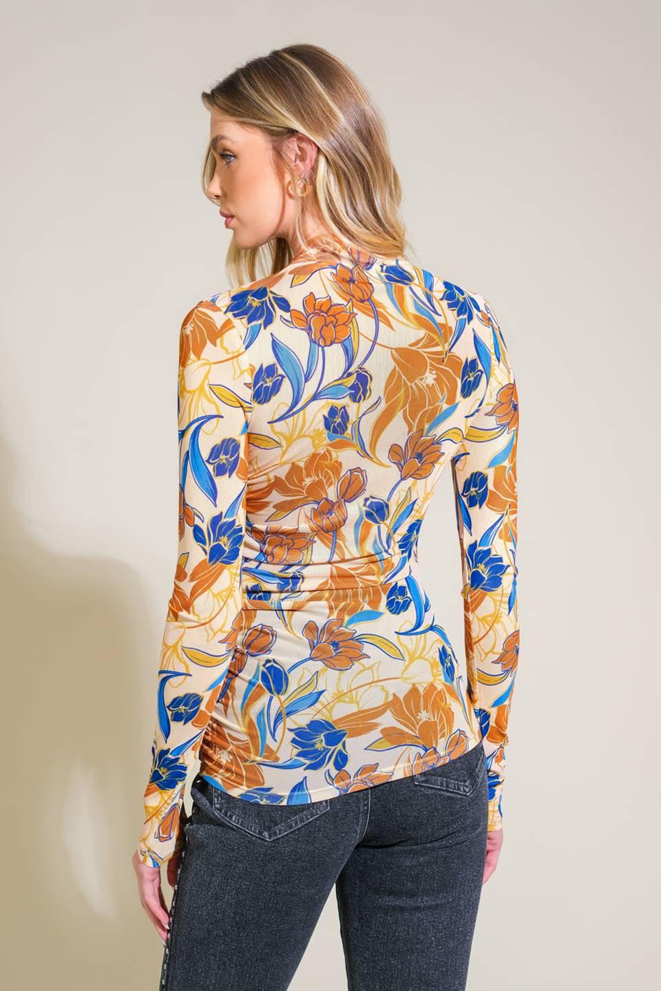 Mermaid Cove Mesh Top in taupe blue, view 9 — Soul Flow Apparel