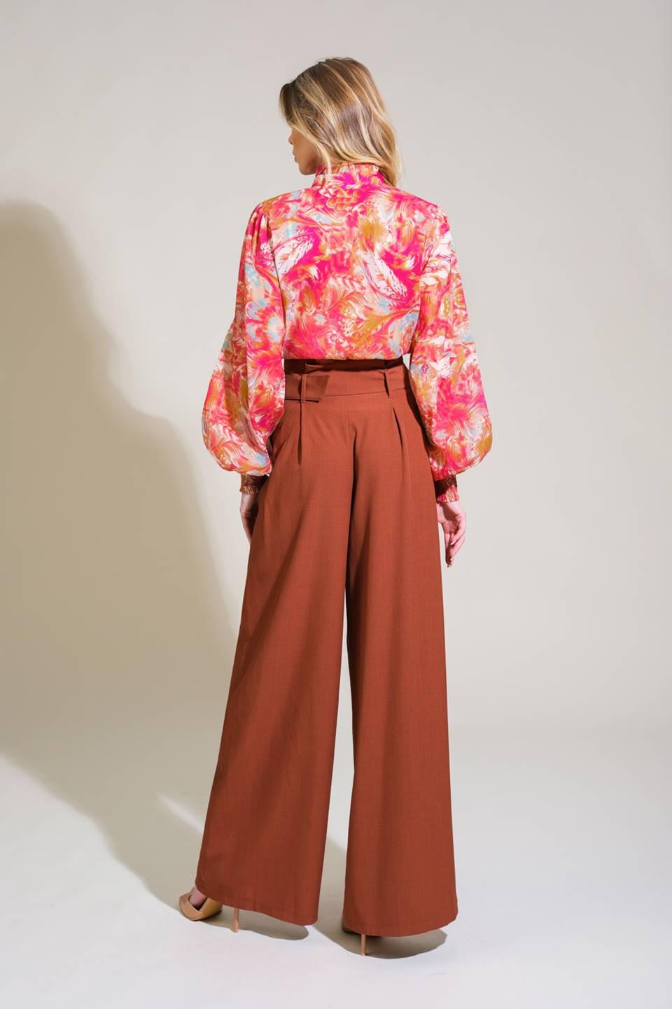 Seasonal Moves Woven Top in fuchsia, view 6 — Soul Flow Apparel