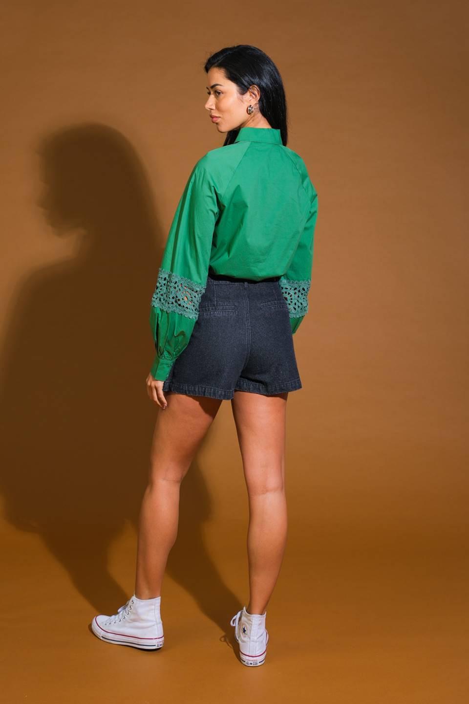 Check Yourself Woven Top in sage, view 6 — Soul Flow Apparel