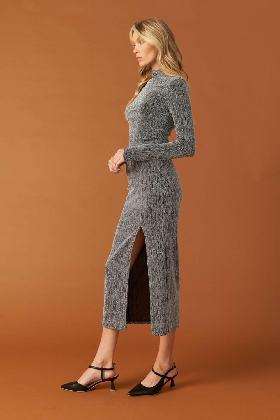 Brunch At Noon Embellished Top and Skirt Set in silver, view 3 — Soul Flow Apparel