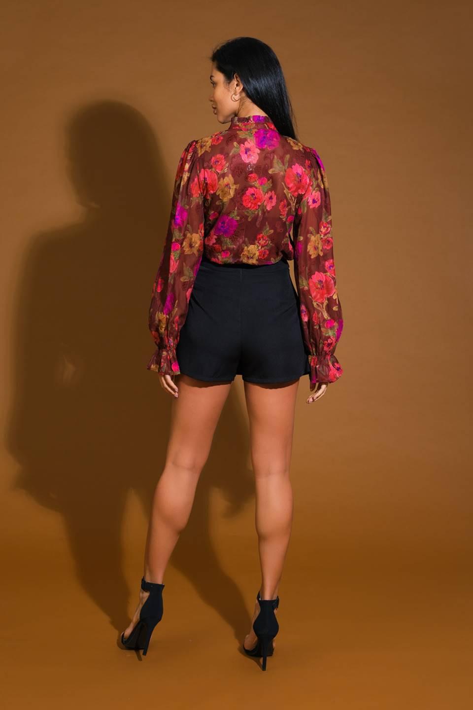 Perfect Stunner Woven Top in burgundy, view 6 — Soul Flow Apparel