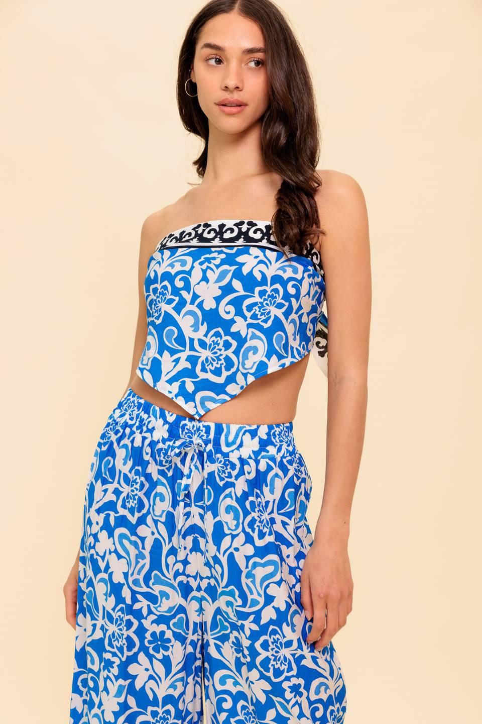 Sparking Inspiration Woven Top and Pant Set in blue, view 4 — Soul Flow Apparel