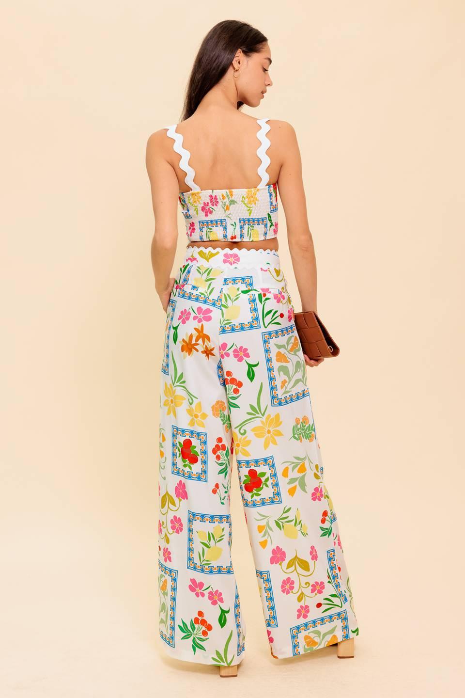 Marigold Ivory Woven Top and Pant Set, view 6 — Soul Flow Apparel