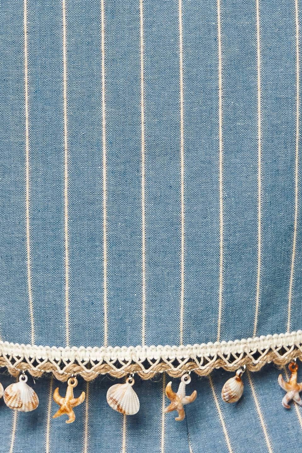 Songs of the Sky Woven Top and Shorts Set in denim blue, fabric swatch — Soul Flow Apparel