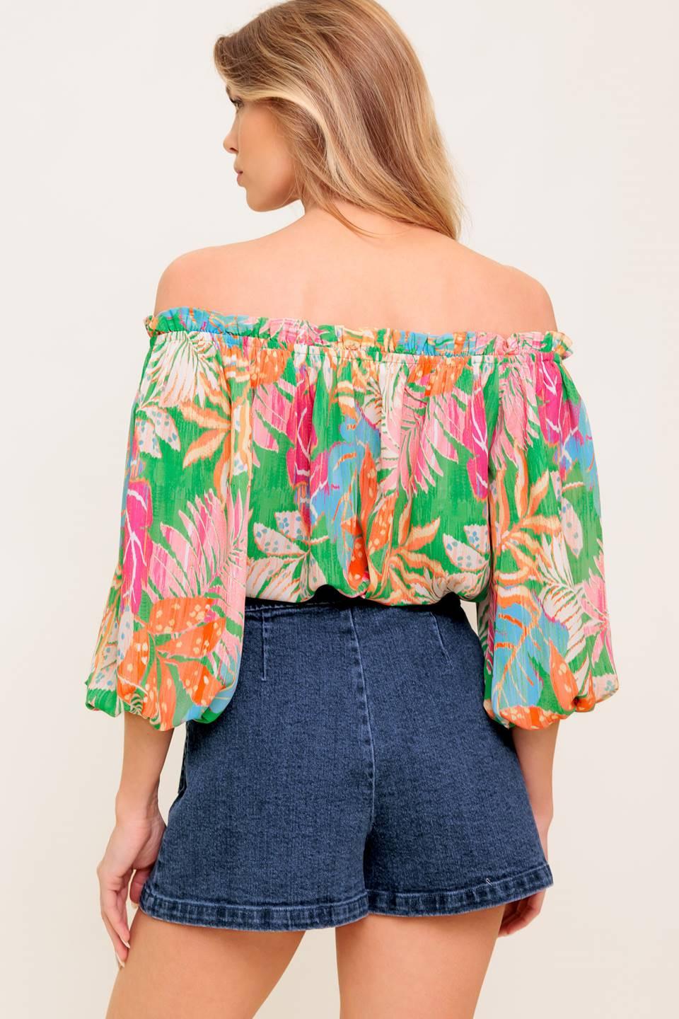 Loving Vow Green Woven Top, view 7 — Soul Flow Apparel