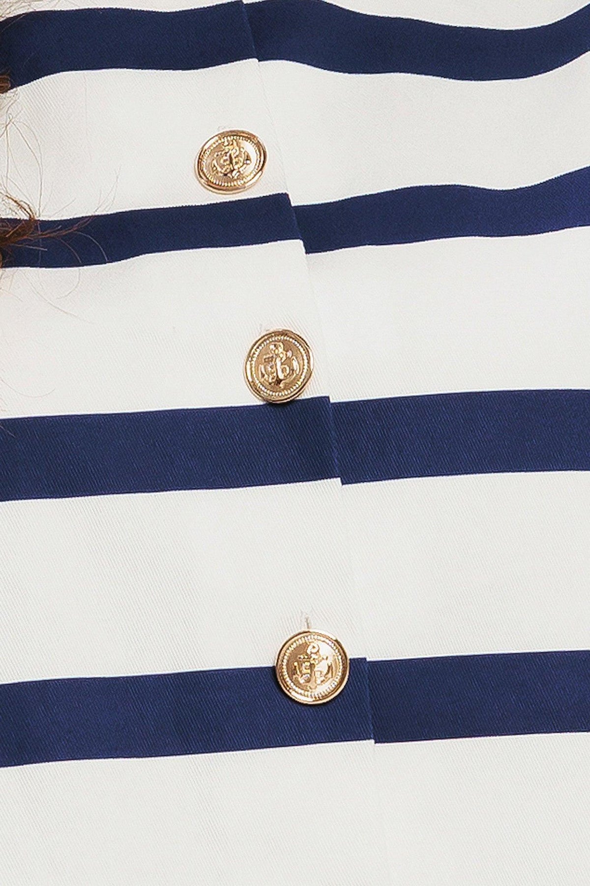 Riviera Sailor Woven Vest in white blue, fabric swatch — Soul Flow Apparel