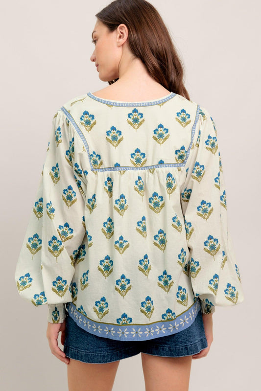 From Coffee Runs to Weekends Woven Top in ivory, view 6 — Soul Flow Apparel