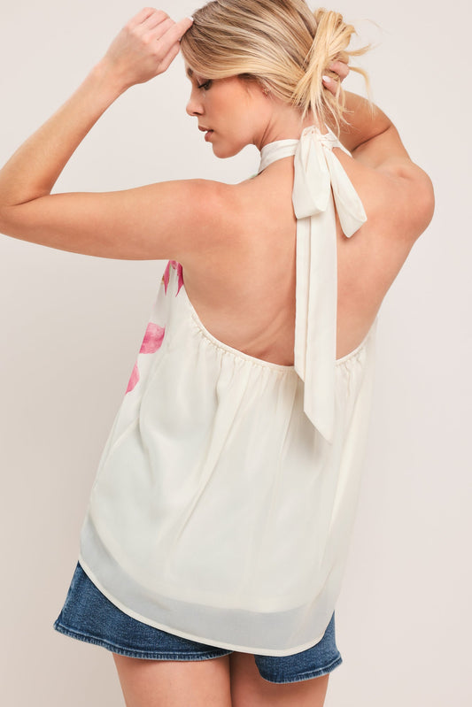 Lily Dream Woven Top in ivory, view 6 — Soul Flow Apparel