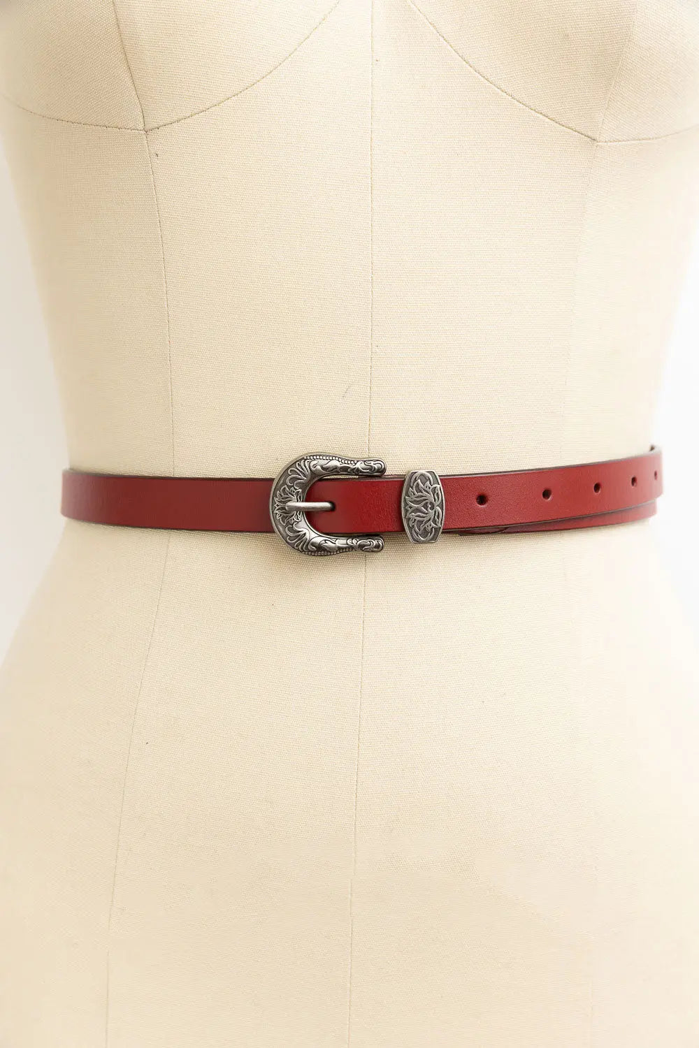 Western Style Skinny Leather Belt - Cowgirl Chic Leto Collection