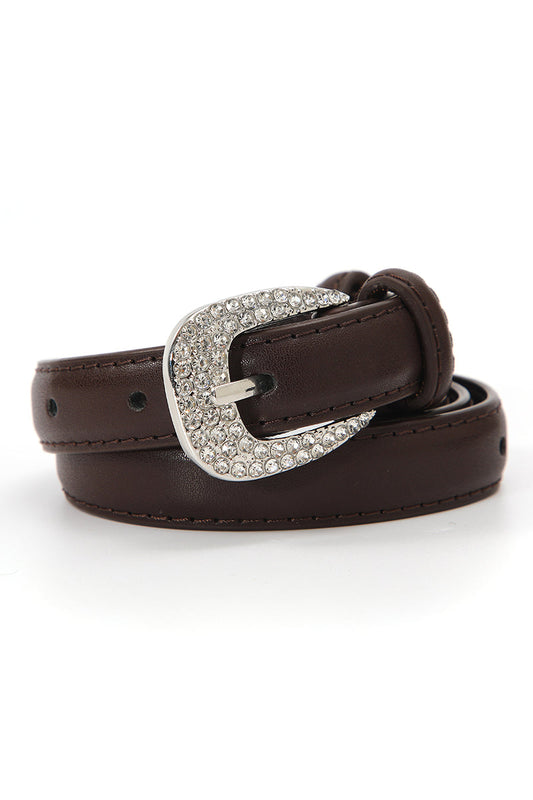 Rhinestone Skinny Western Glam Belt Boho Clothing and Accessories