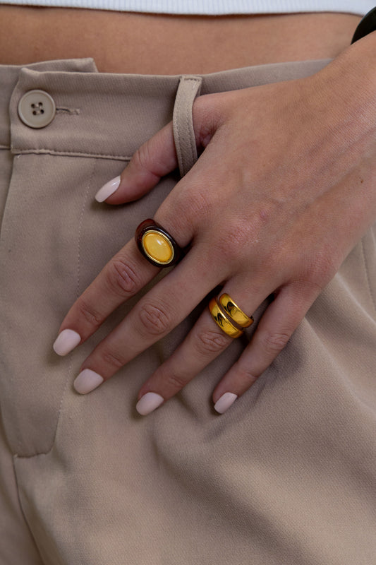 Katy Acrylic Ring - Brown — Soul Flow Apparel