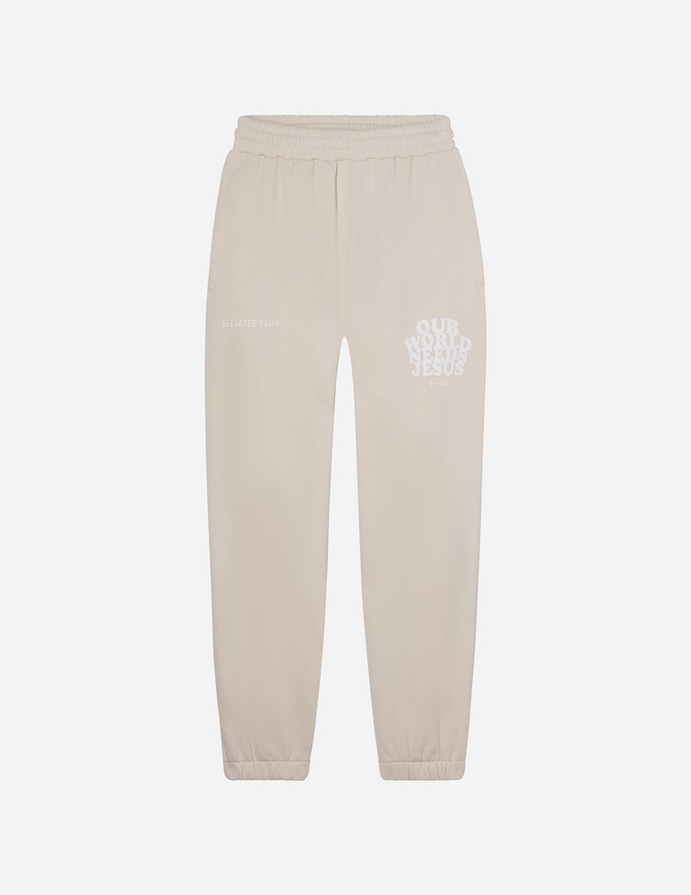 Our World Needs Jesus Beige Unisex Sweatpant – Christian Sweatpant