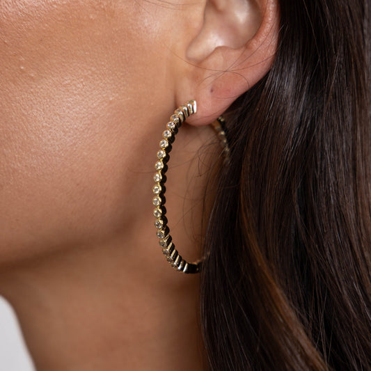 Eliza Bezel Hoop in shoot, view 15202 — Soul Flow Apparel
