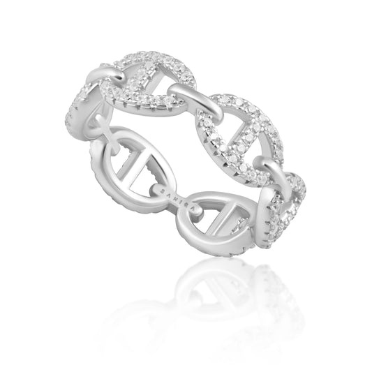 Pave Rosie Link Ring in silver — Soul Flow Apparel