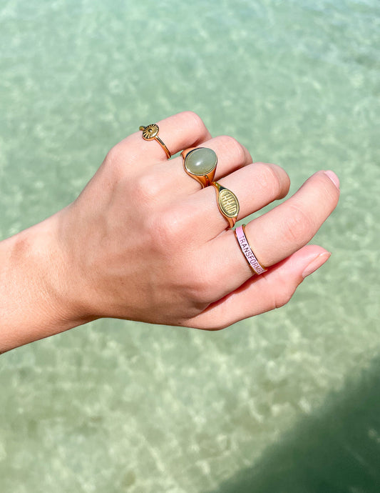 Pink Enamel Transformed Ring – Christian Ring