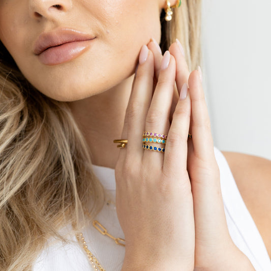 Celeste Eternity Ring - Pink, view 11260 — Soul Flow Apparel