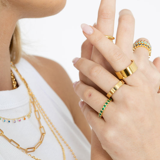 Celeste Eternity Ring - Emerald, view 11261 — Soul Flow Apparel