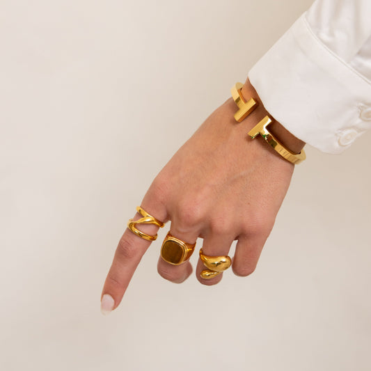 Tiger Eye Statement Ring in azaria, view 13483 — Soul Flow Apparel