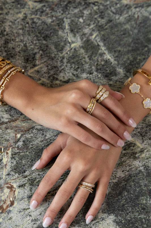Ivy Cz Ring Set in azaria, view 13515 — Soul Flow Apparel