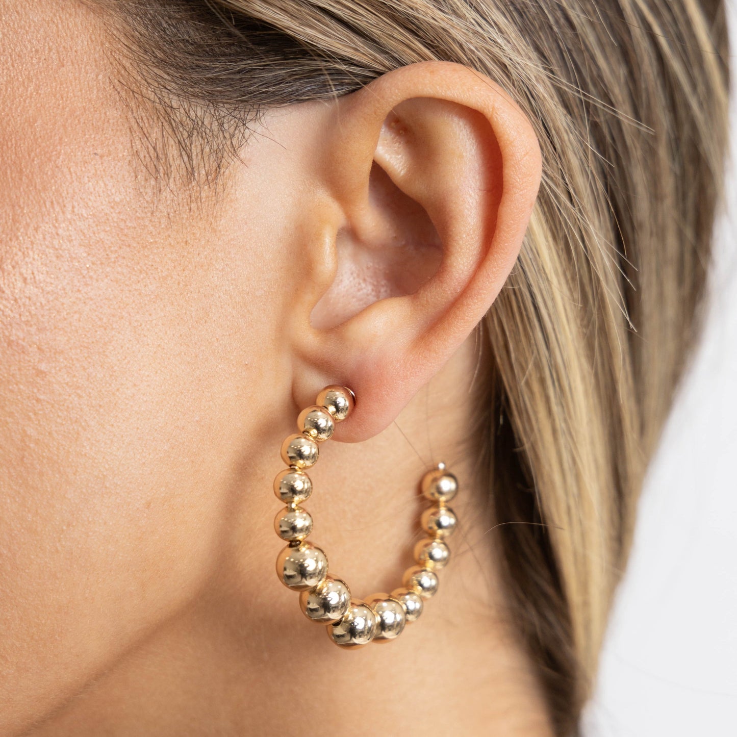 Lia Beaded Hoop in product, view 14481 — Soul Flow Apparel