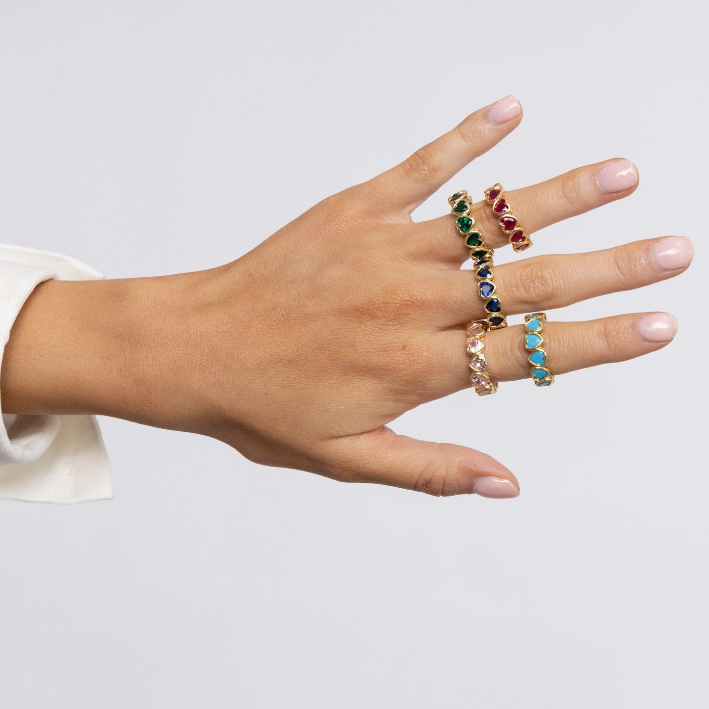 Bezel Heart Ring Sapphire in product, view 14721 — Soul Flow Apparel